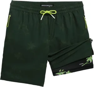 maamgic Boys Swim Trunks Compression Liner Stretch Teen Boy Swim Shorts Anti-Chafe Bathing Suits with Zipper Pockets
