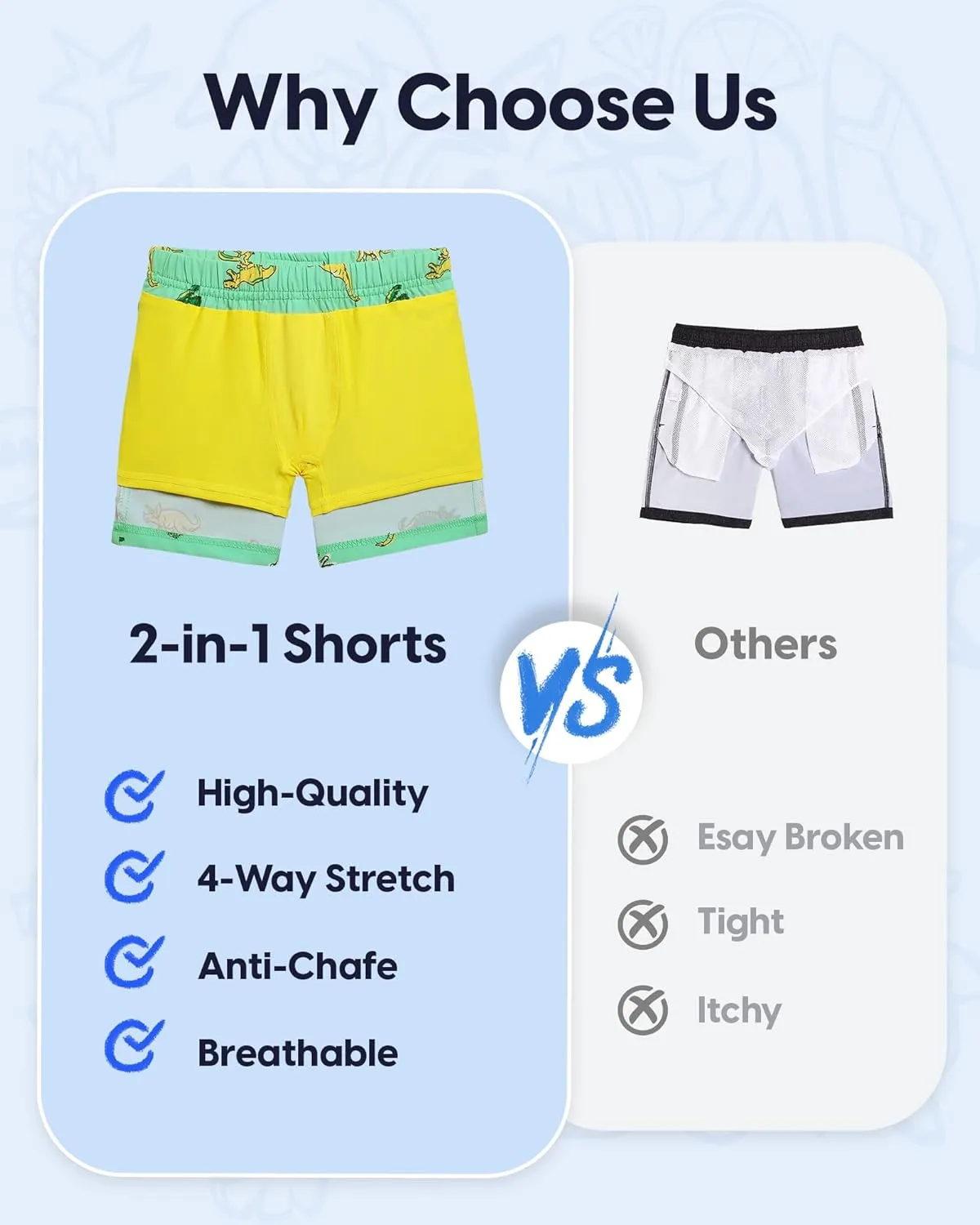maamgic Boys Swim Trunks with Compression Liner Stretch Boy Swim Shorts Toddler Bathing Suit Swimsuit