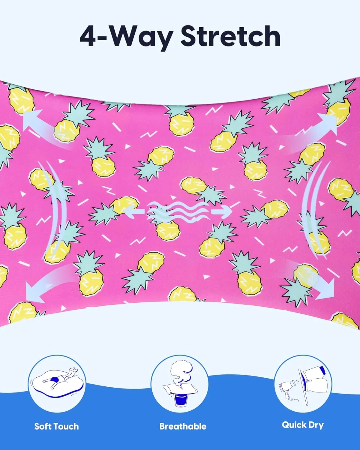 maamgic Boys Swim Trunks with Compression Liner Stretch Boy Swim Shorts Toddler Bathing Suit Swimsuit