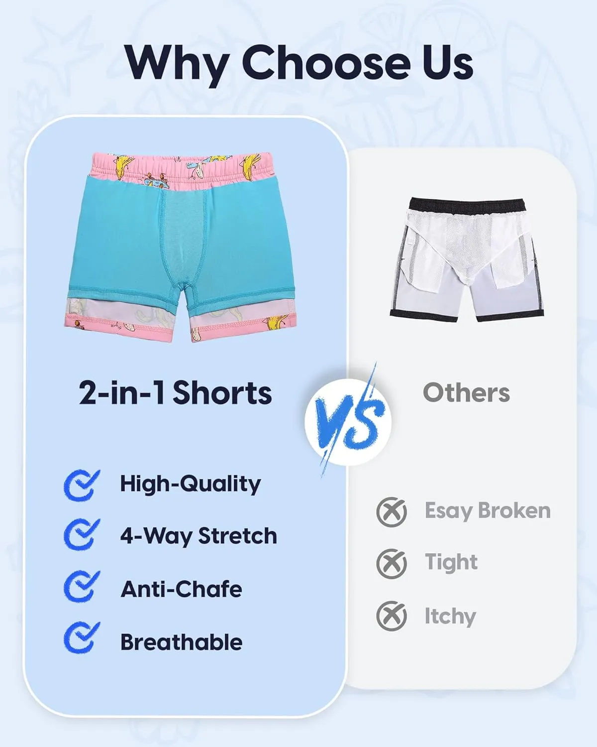 maamgic Boys Swim Trunks with Compression Liner Stretch Boy Swim Shorts Toddler Bathing Suit Swimsuit