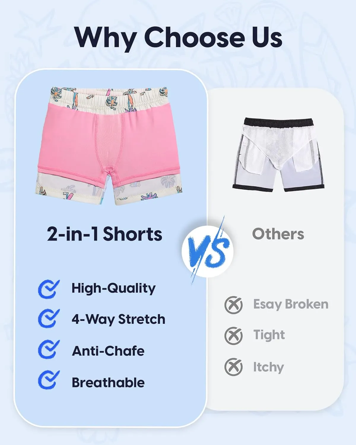 maamgic Boys Swim Trunks with Compression Liner Stretch Boy Swim Shorts Toddler Bathing Suit Swimsuit