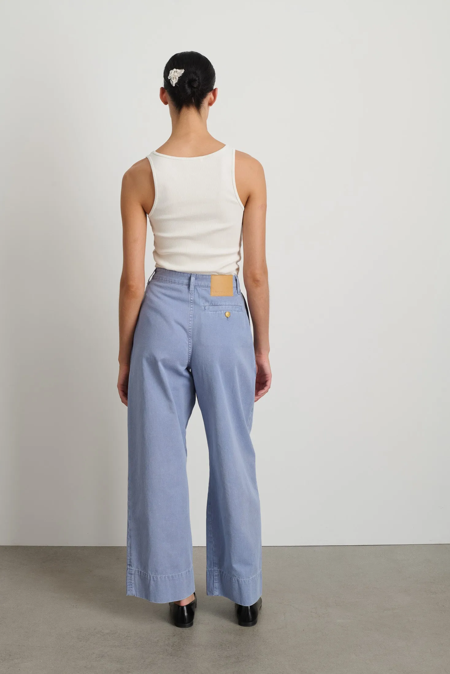 Martin Pleated Chino Pale Blue