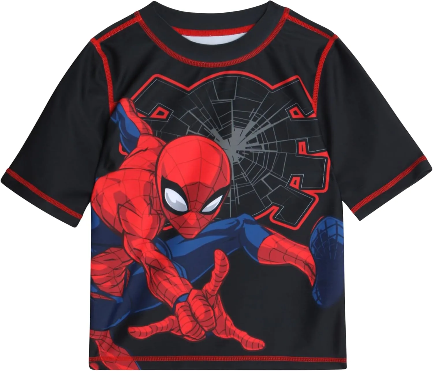 Marvel Boys Rash Guard Set - 2 Piece Spiderman Spidey & His Amazing Friends UPF50  Swim Shirt & Swim Trunks for Boys (2T-12)