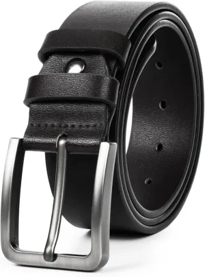 Mens Casual-Leather-Belt Classic-Adjustable Genuine-Leather Belts