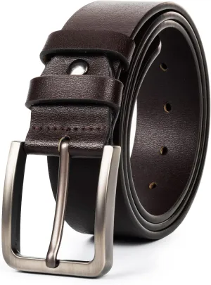 Mens Casual-Leather-Belt Classic-Adjustable Genuine-Leather Belts
