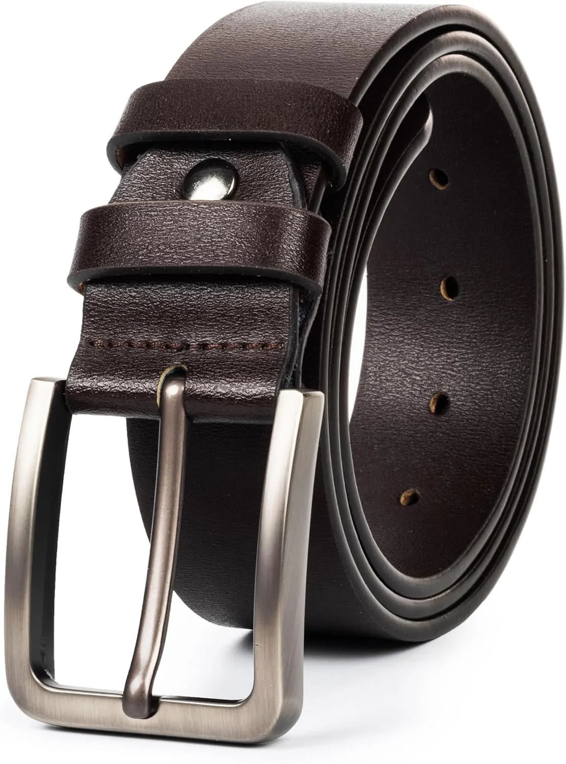 Mens Casual-Leather-Belt Classic-Adjustable Genuine-Leather Belts