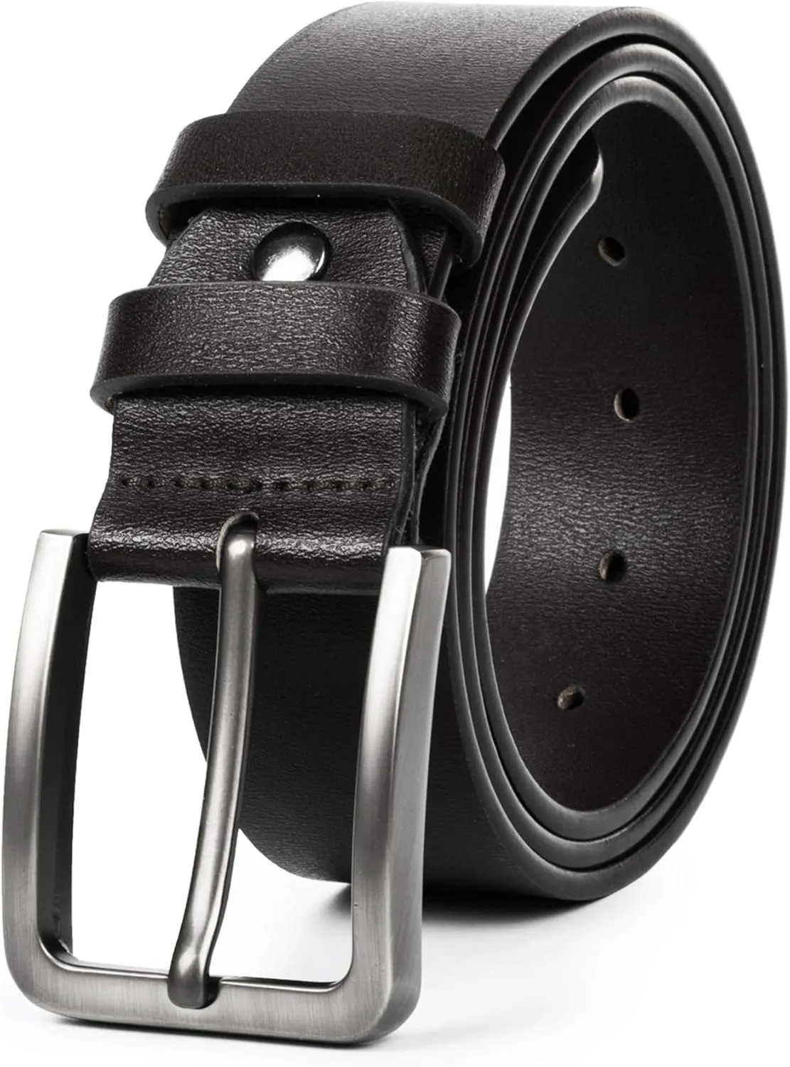 Mens Casual-Leather-Belt Classic-Adjustable Genuine-Leather Belts