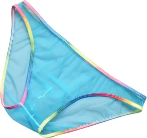 Mens Sexy Briefs Mesh See Through Lingerie Low Rise Underwear U Shaped Pouch Fun Underwear Comfort Breathable Panties
