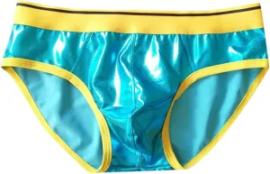 Men's Sexy Underpants Thongs Leather Low Rise Shiny Underwear 3D pouch Jockstrap T-Back G-String Briefs Panties
