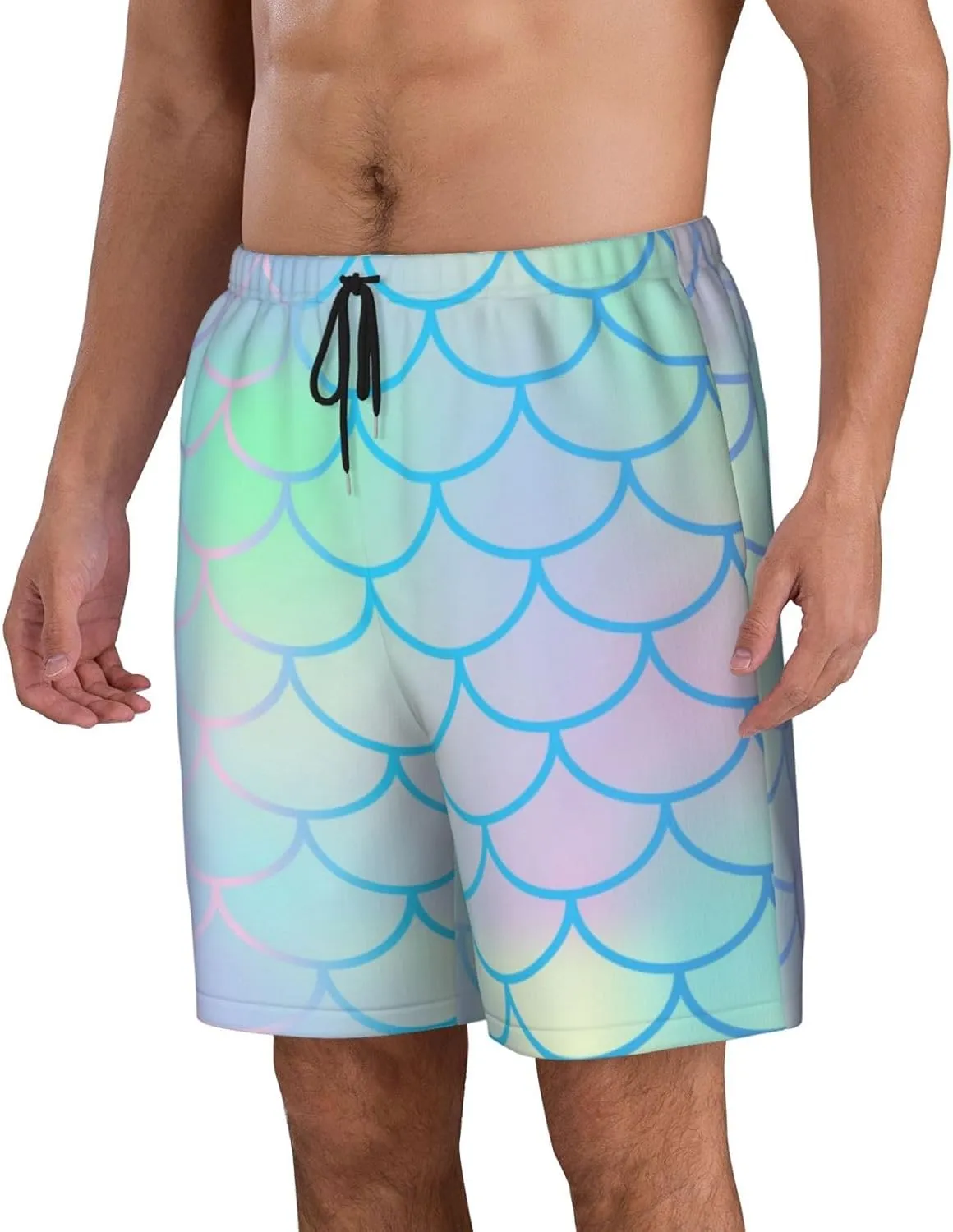 Mens Swim Trunks with Mesh Lining,Quick Dry Swimsuit Board Shorts Beach Pants Swimwear Bathing Suits