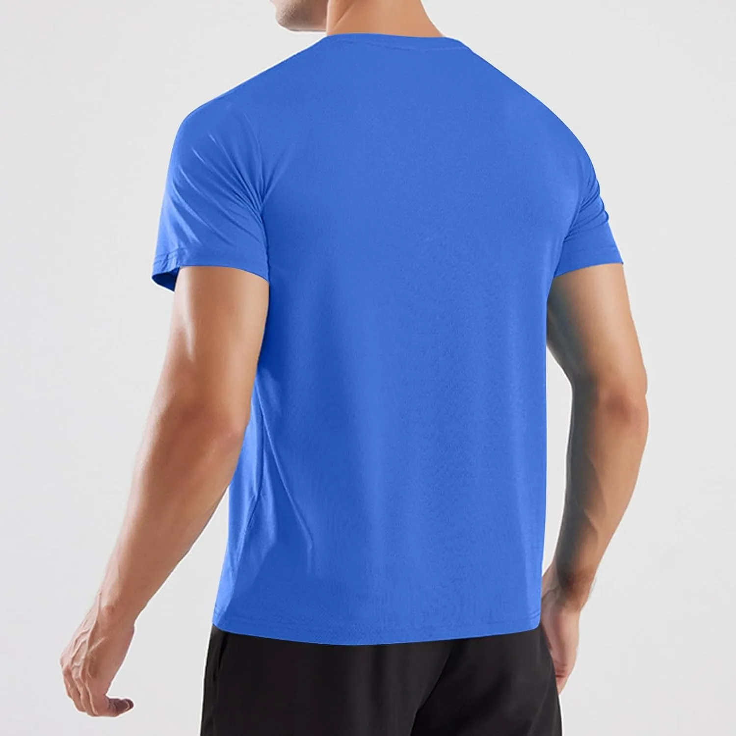 Mens Workout Shirt Loose Fit Quick Dry Moisture Wicking Short Sleeve Athletic T-Shirts Casual Lightweight Gym Tee Top
