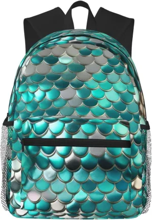 Mermaid Scale Fashion Backpack,Casual Daypack Backpacks For Men Women, Laptop Bag Travel Hiking Camping