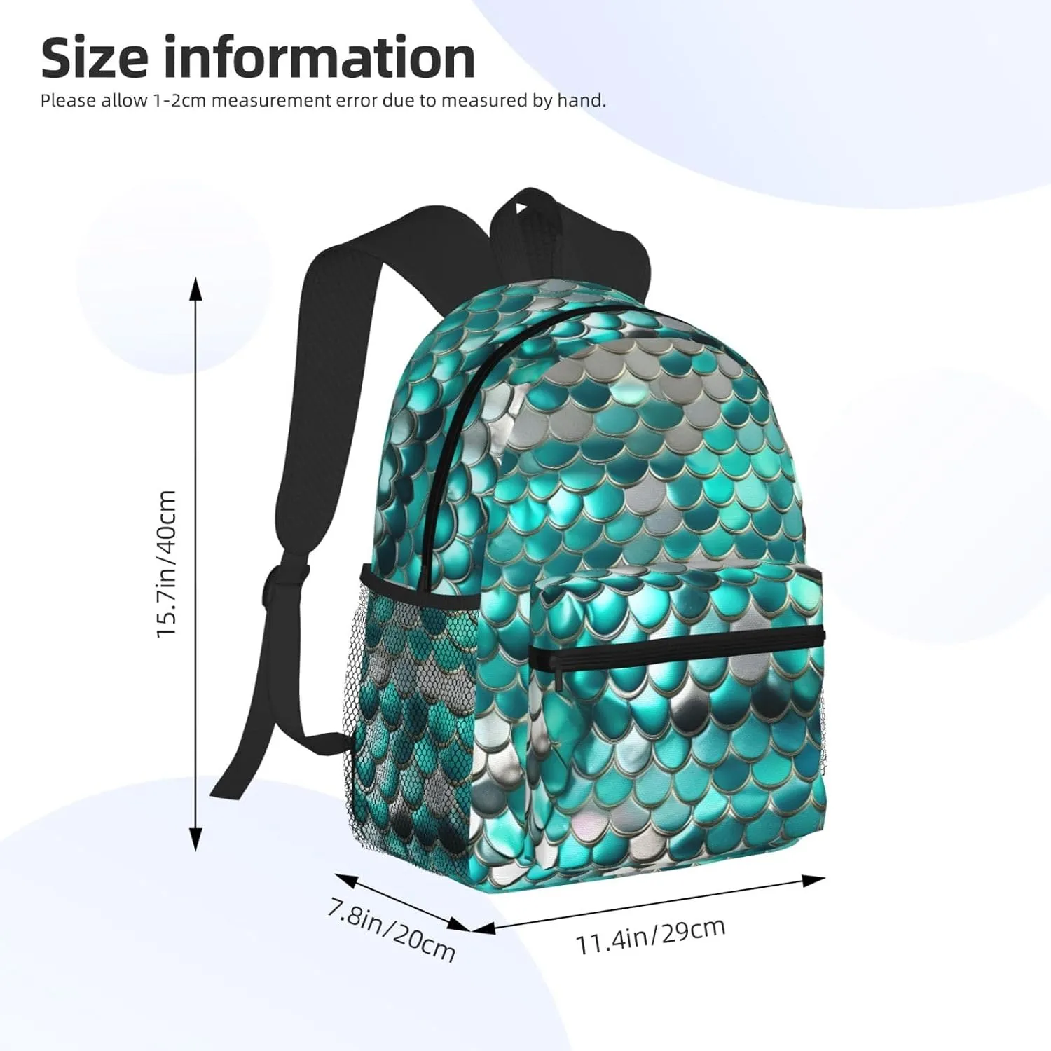 Mermaid Scale Fashion Backpack,Casual Daypack Backpacks For Men Women, Laptop Bag Travel Hiking Camping
