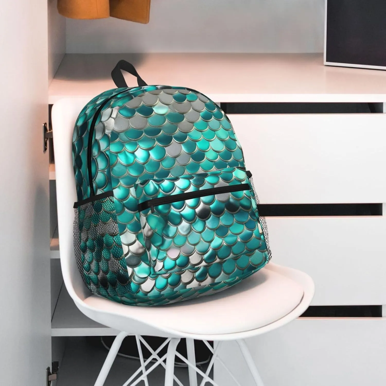 Mermaid Scale Fashion Backpack,Casual Daypack Backpacks For Men Women, Laptop Bag Travel Hiking Camping