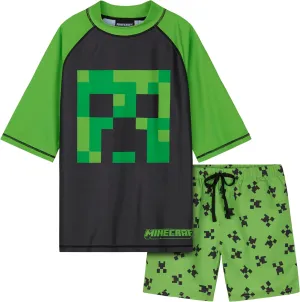 Minecraft Boys 2 Piece Swim Set, Swimming Top and Boys Swim Trunks