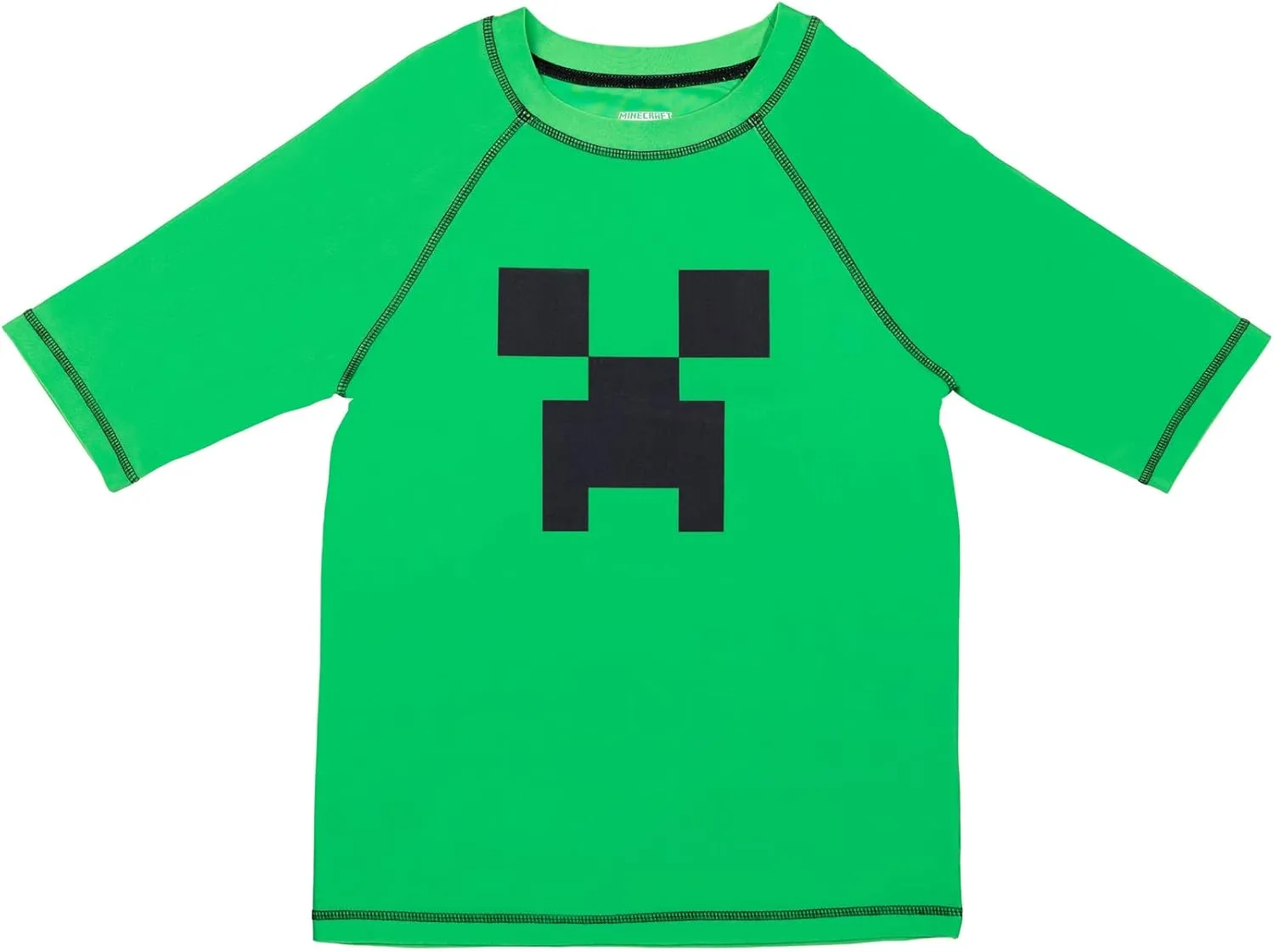 Minecraft Zombie Creeper Alex Steve Rash Guard and Swim Trunks Outfit Set Little Kid to Big Kid