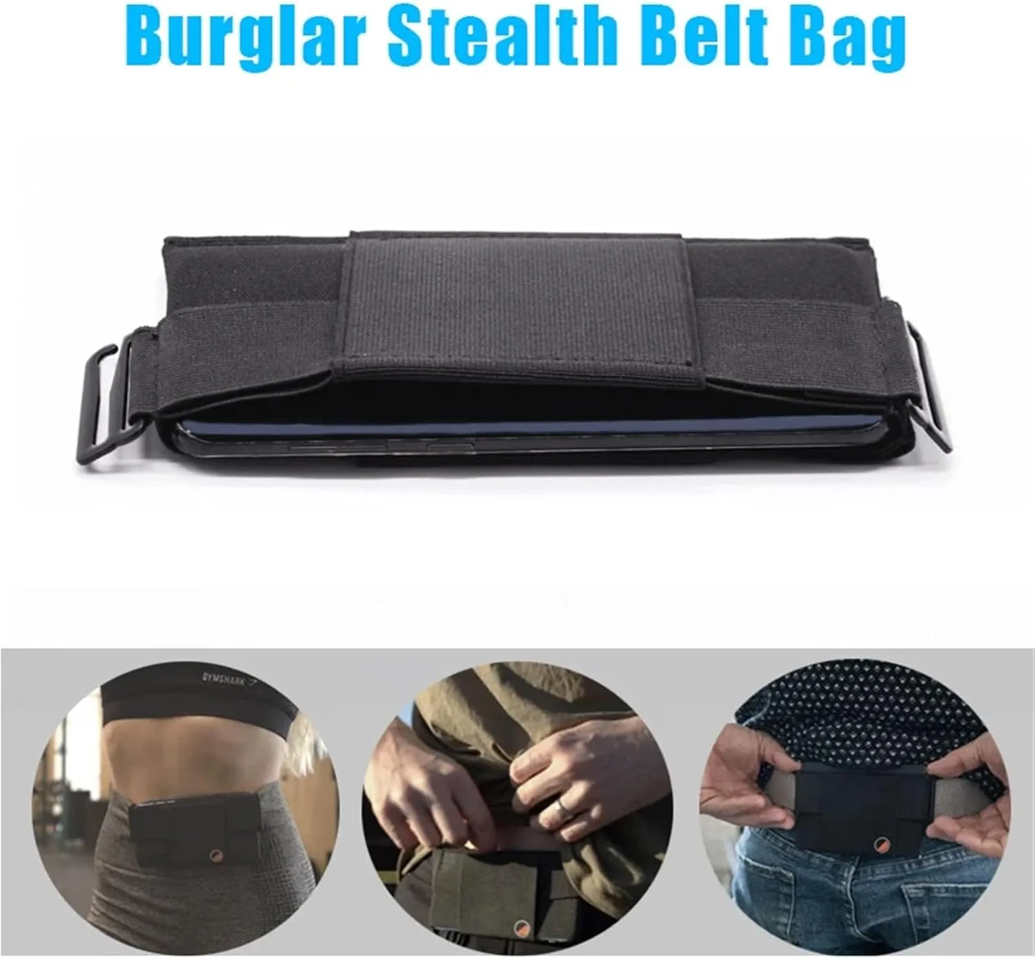 Minimalist Invisible Wallet Portable Durable Waist Bag Lightweight Mini Pouch For Key Card Phone Sports Outdoor Hiking For Fitness and Running(155mm)