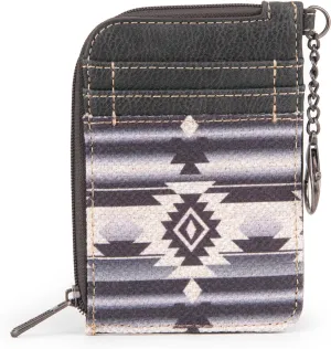 Montana West Wrangler Aztec Card Wallet for Women Western Credit Card Holder with Zipper Pocket XZY-WG2203A-W005BK