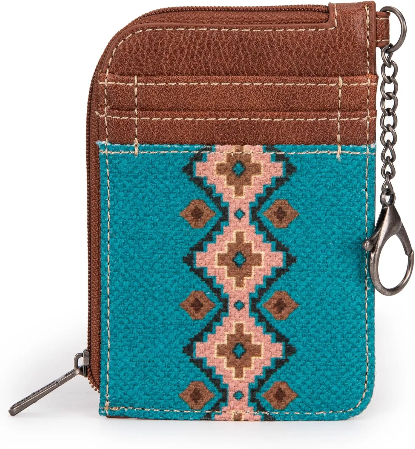 Montana West Wrangler Card Wallet for Women Boho Aztec Credit Card Holder with Zipper Pocket