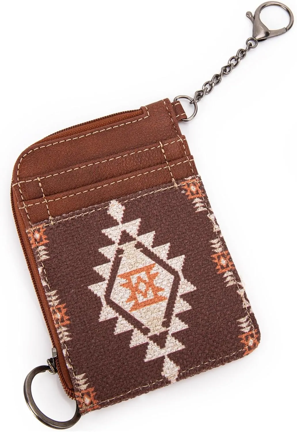 Montana West Wrangler Card Wallet for Women Boho Aztec Credit Card Holder with Zipper Pocket
