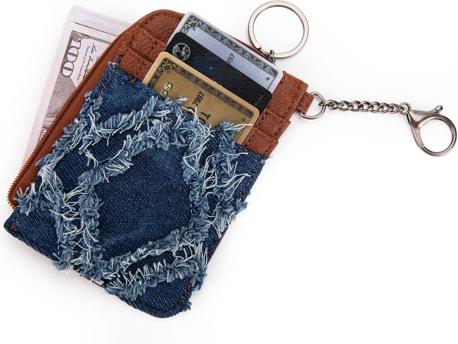Montana West Wrangler Card Wallet for Women Boho Aztec Credit Card Holder with Zipper Pocket
