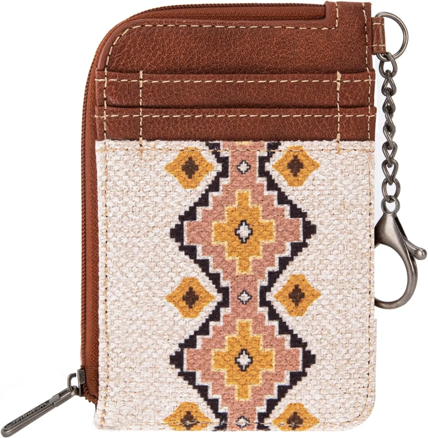 Montana West Wrangler Card Wallet for Women Boho Aztec Credit Card Holder with Zipper Pocket