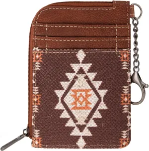 Montana West Wrangler Card Wallet for Women Boho Aztec Credit Card Holder with Zipper Pocket