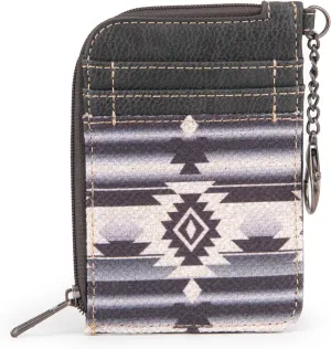 Montana West Wrangler Card Wallet for Women Boho Aztec Credit Card Holder with Zipper Pocket