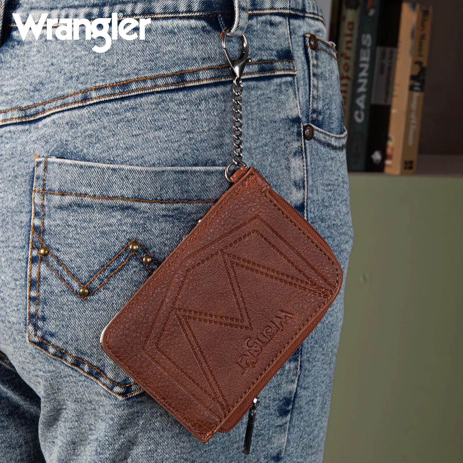 Montana West Wrangler Cow Print Credit Card Holder Cute Keychain Wallet with A Zipper Pocket