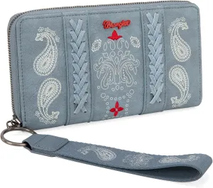 Montana West  Wrangler Wristlet Wallet for Women, Bifold Travel Wallet, Designer Rheinstone Shimmer Wallets, Jean
