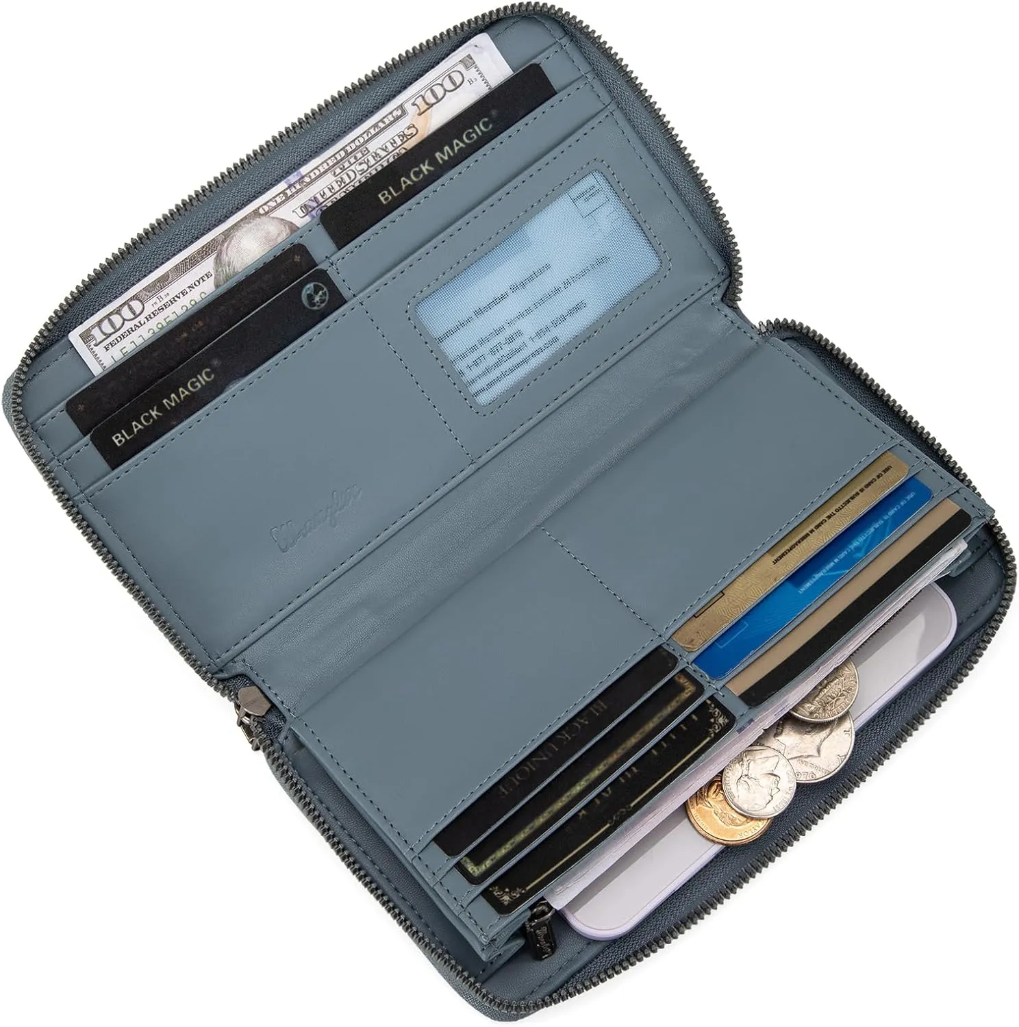 Montana West  Wrangler Wristlet Wallet for Women, Bifold Travel Wallet, Designer Rheinstone Shimmer Wallets, Jean