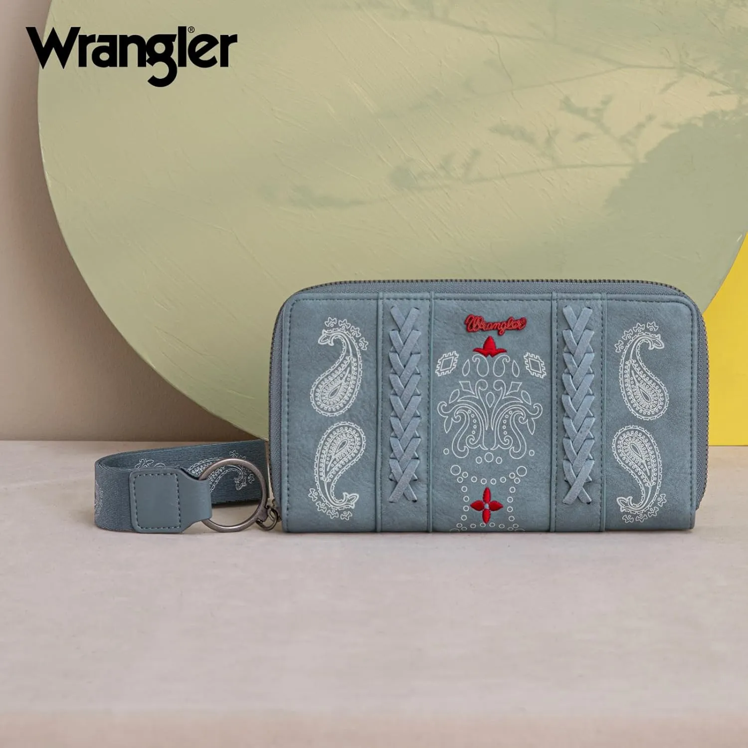 Montana West  Wrangler Wristlet Wallet for Women, Bifold Travel Wallet, Designer Rheinstone Shimmer Wallets, Jean