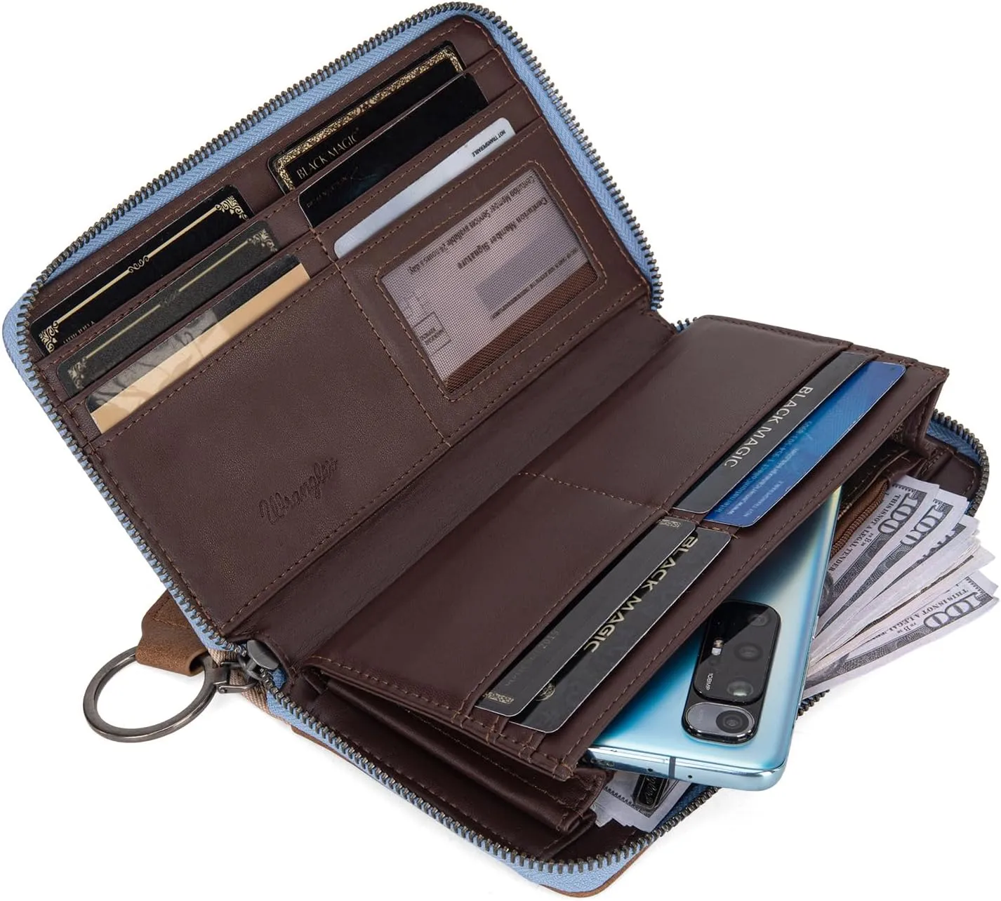Montana West x Wrangler Wallet Women Retro Wristlet Clutch Long Purse Bifold Credit Card Wallets for Women
