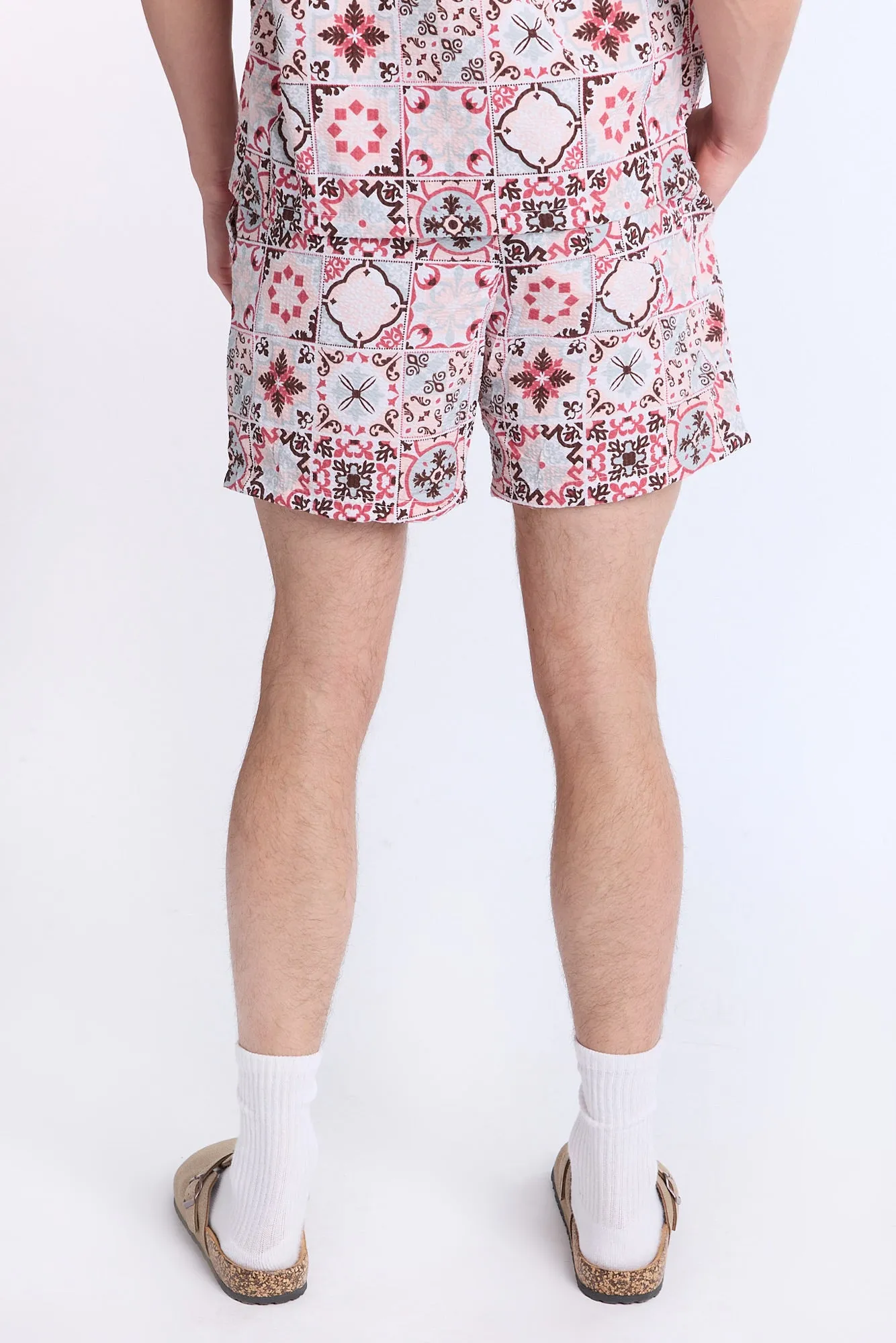 Mosaic Seersucker 5.5" Swim Trunks