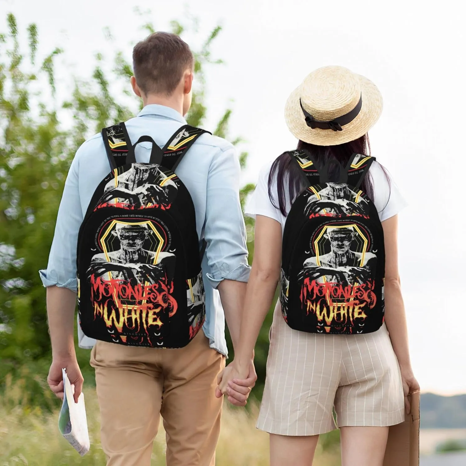 Motionless Rock In White Casual Backpack Large Lightweight Travel Bag Classic Laptop Daypack Men Women Backpack Small