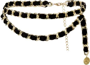Mrotrida Women's Chain Belts Fashion Layered Flocking Cloth Belts for Dress Ves