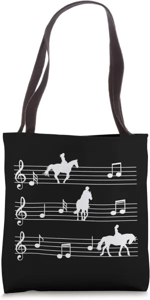 Music and scale horses girl riding rider stable horse Tote Bag