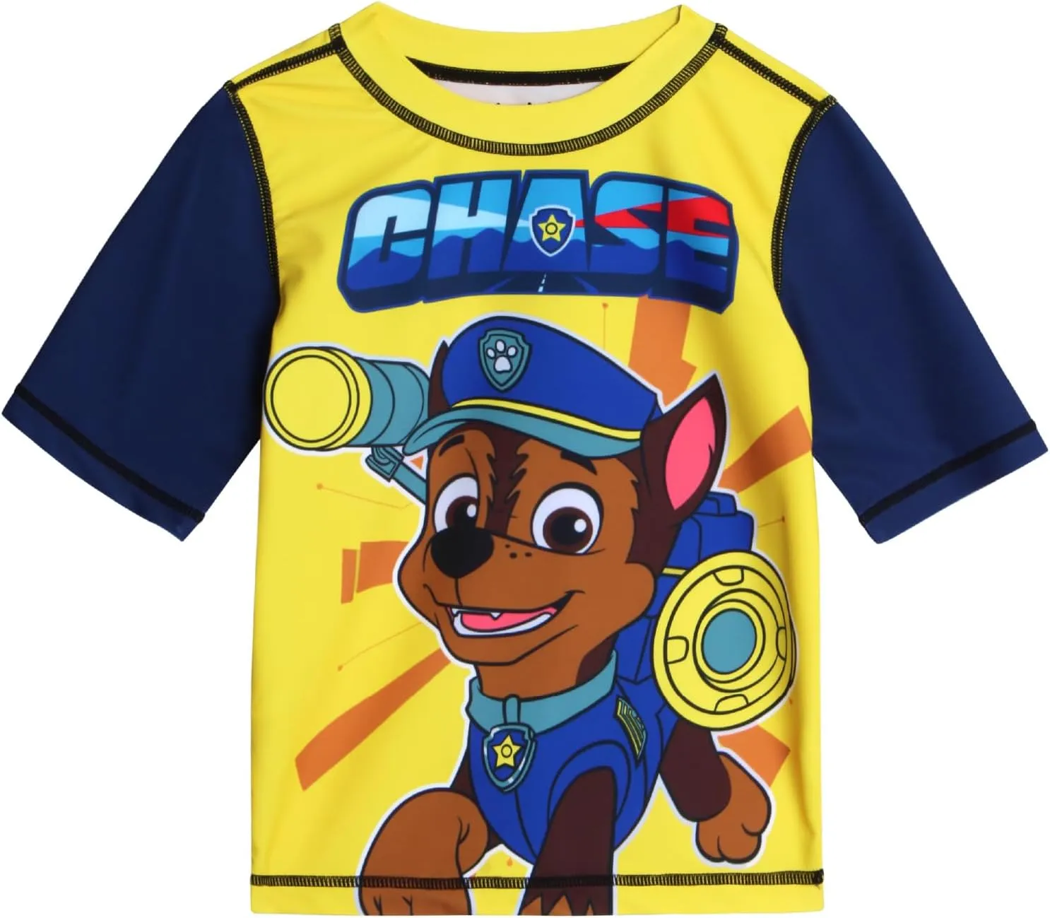 Nickelodeon Boys Rash Guard Set - 2 Piece Paw Patrol Chase Marshall Rubble TMNT UPF 50  Swim Shirt & Boys Swim Trunks