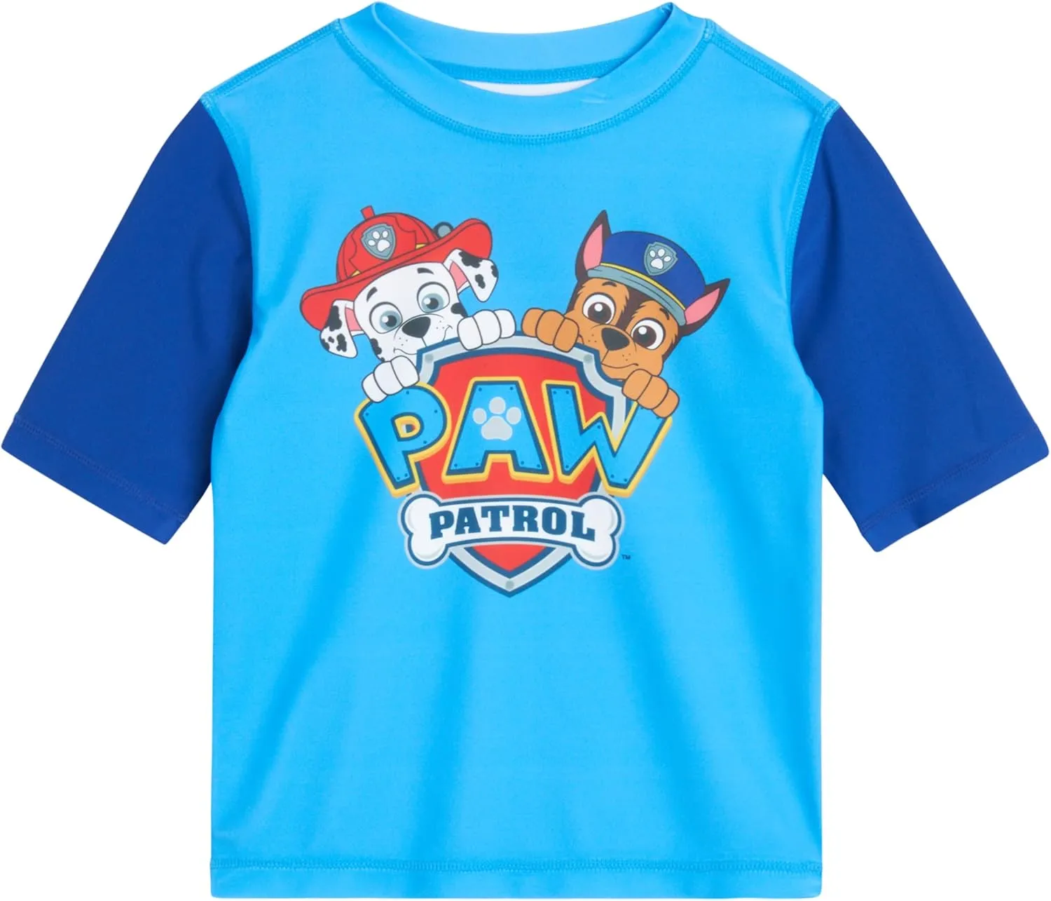 Nickelodeon Boys Rash Guard Set - 2 Piece Paw Patrol Chase Marshall Rubble TMNT UPF 50  Swim Shirt & Boys Swim Trunks