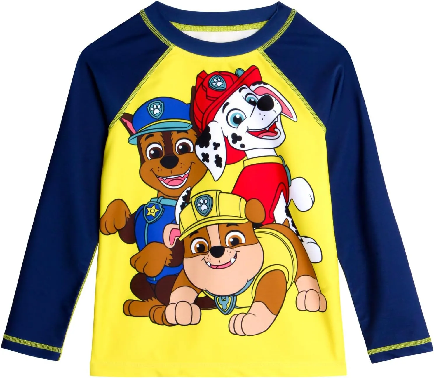 Nickelodeon Boys Rash Guard Set - 2 Piece Paw Patrol Chase Marshall Rubble TMNT UPF 50  Swim Shirt & Boys Swim Trunks