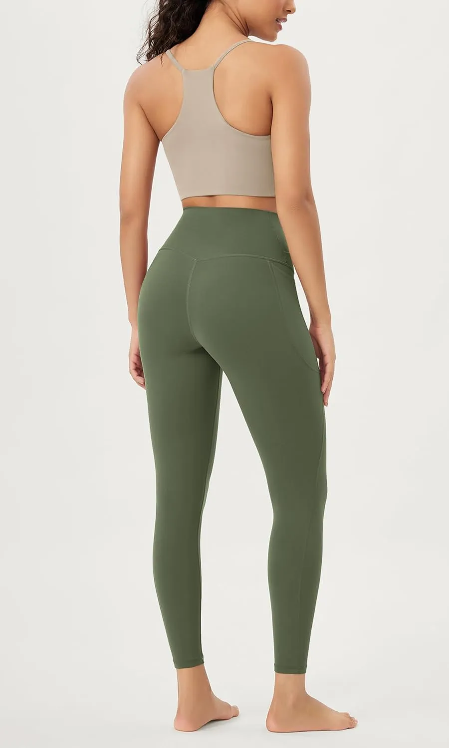 ODODOS Cloud Feeling Crossover 7/8 Leggings with Pockets for Women 25" / 28" V High Wasit Lounge Yoga Pants
