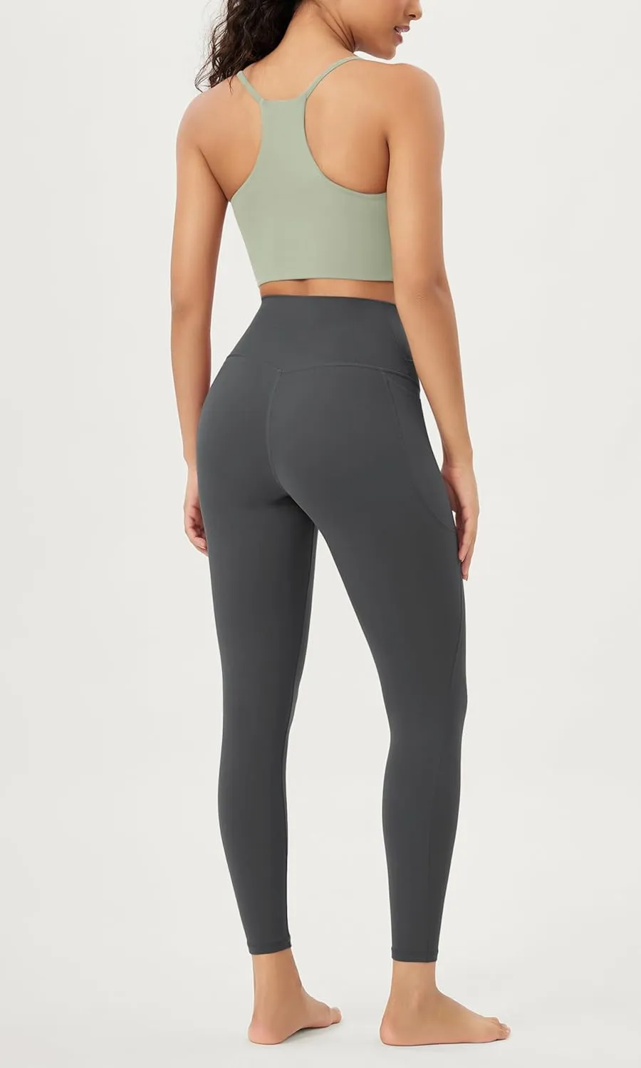ODODOS Cloud Feeling Crossover 7/8 Leggings with Pockets for Women 25" / 28" V High Wasit Lounge Yoga Pants