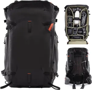 PGYTECH OnePro Focux Backpack 35L, Fits DSLR/SLR/Mirrorless Cameras/Lenses and Other Gear, Lightweight Outdoor Hiking Bag for Photography, Travel Bag with Laptop Compartment, Black