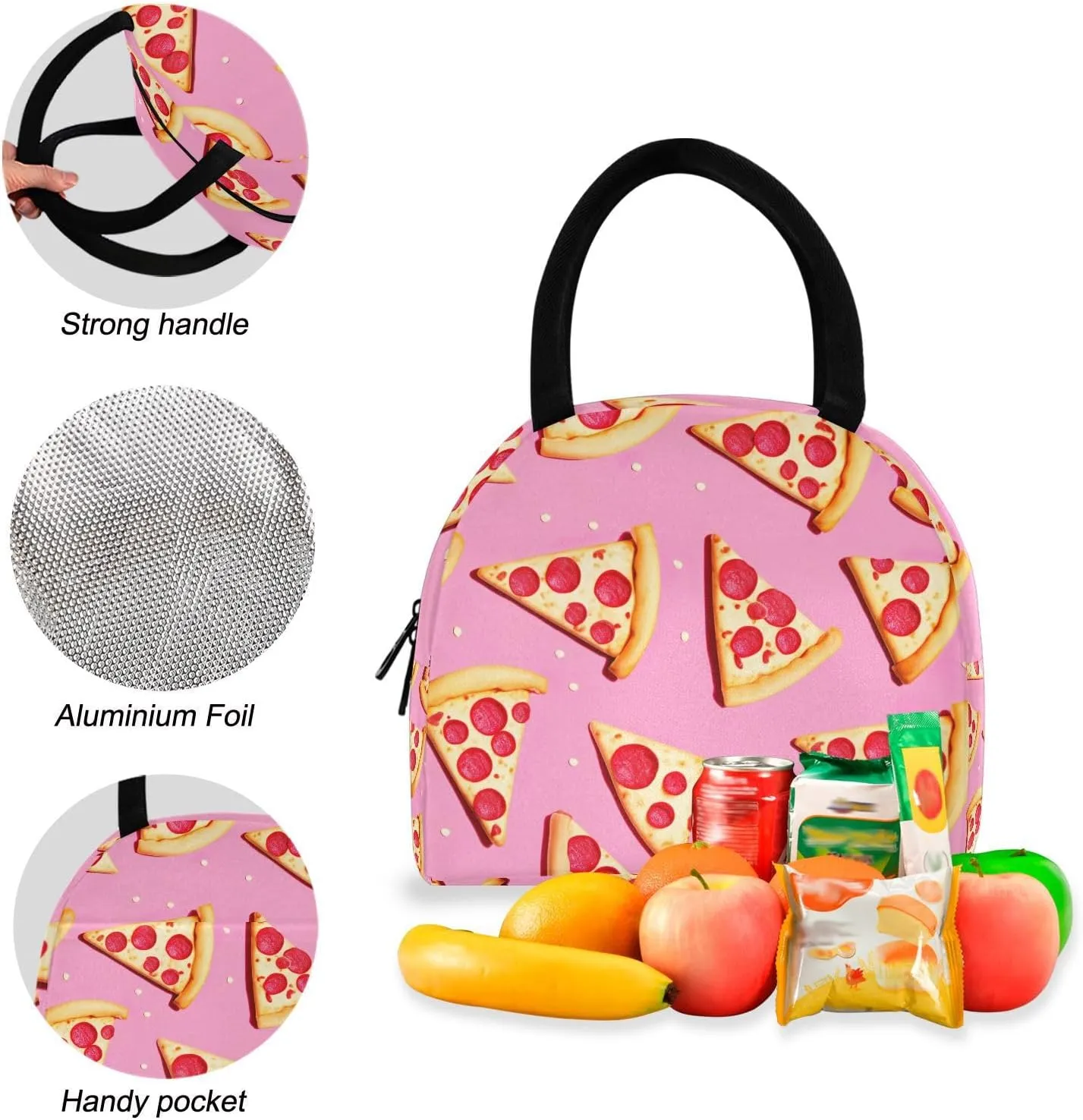 Pink Pizza Bookbag Lunch Box Waterproof Beach Backpack, Backpacks Boys 10 12