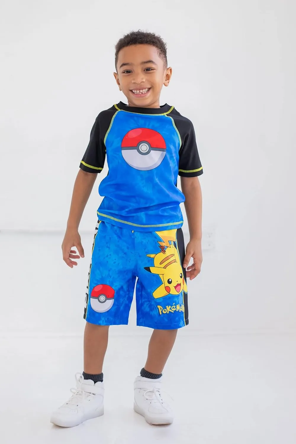 Pokemon UPF 50  Rash Guard and Swim Trunks Outfit Set Little Kid to Big Kid Sizes (4-14-16)
