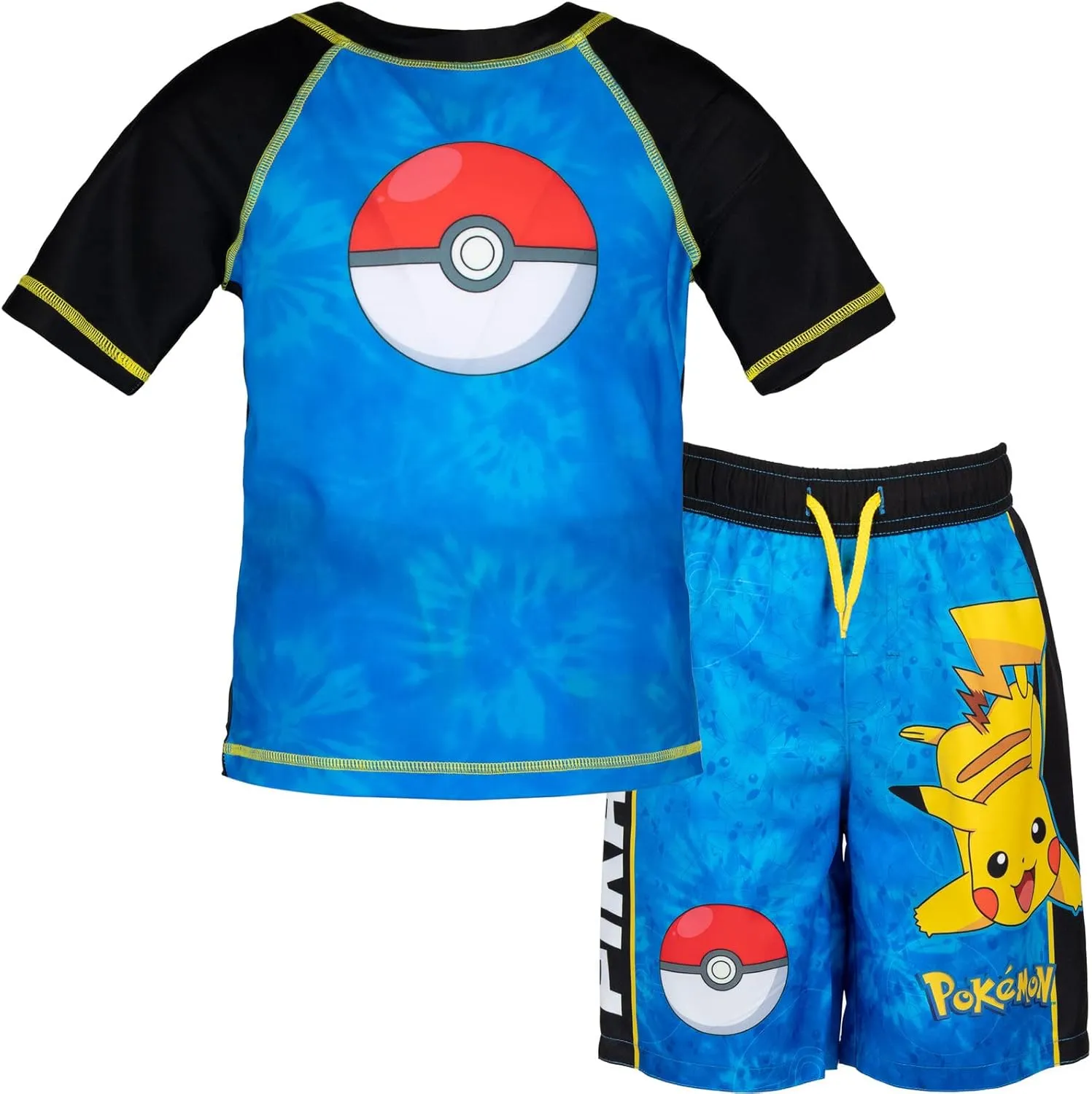 Pokemon UPF 50  Rash Guard and Swim Trunks Outfit Set Little Kid to Big Kid Sizes (4-14-16)