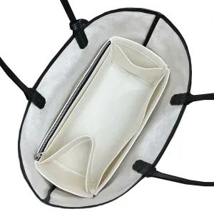 Premium Bag Organizer fits St louis GM Bag Organizer and St Louis PM Tote Bag Insert, Handmade 2mm Wool Double Layered Base Felt, Snug Sturdy Fit with Silver Zipper (For St Louis GM, Beige)