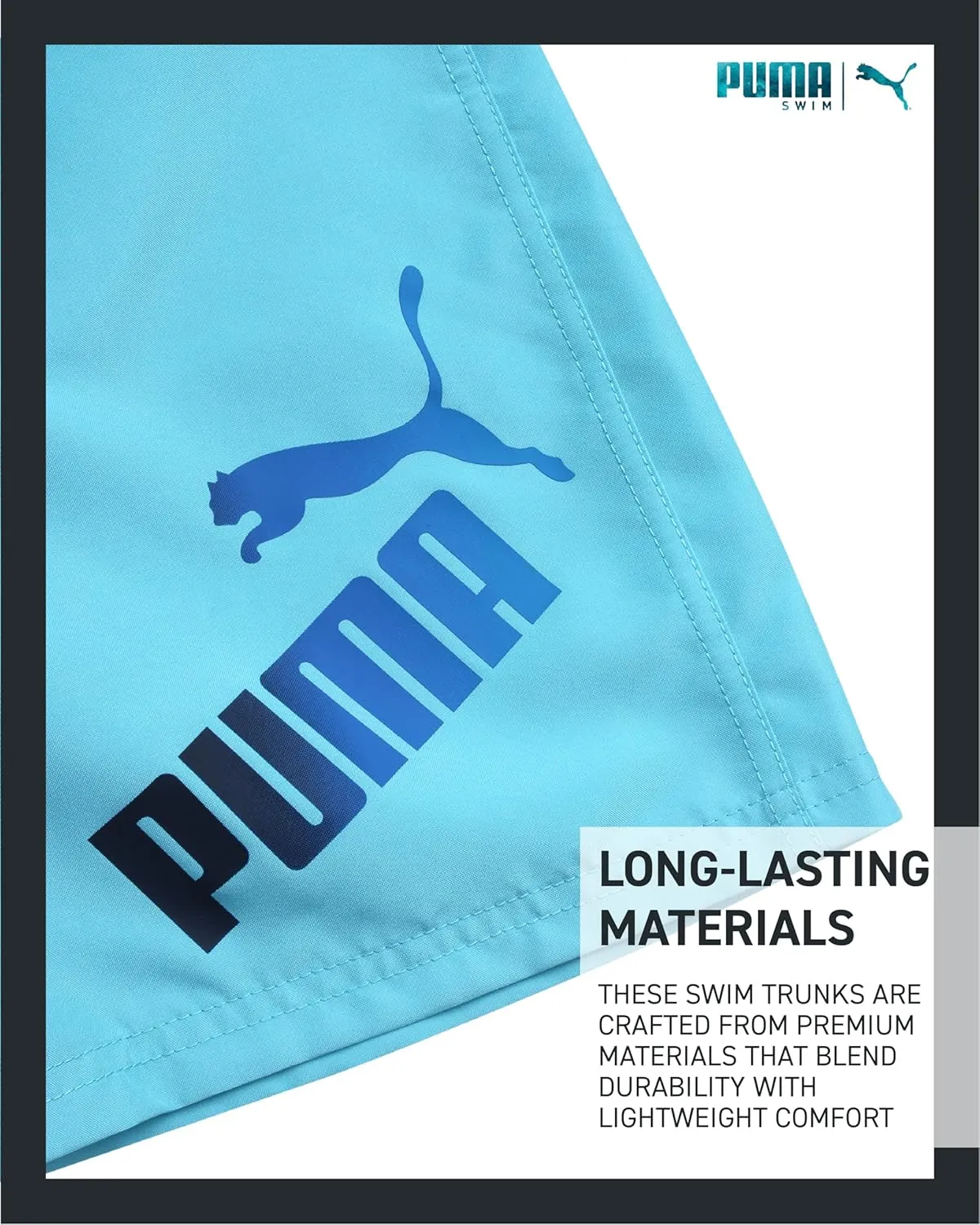 PUMA Boys' Swim Trunks - Quick Dry Swimsuit Shorts with Pockets and Mesh Lining - Swimming Trunks for Boys (Sizes: 8-20)