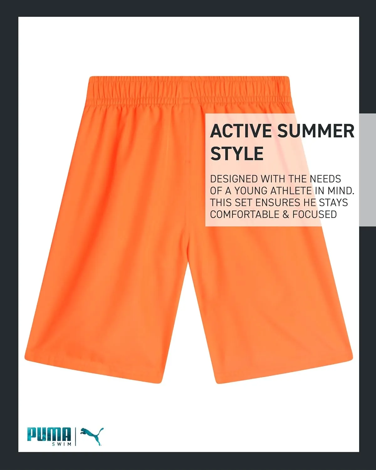 PUMA Boys' Swim Trunks - Quick Dry Swimsuit Shorts with Pockets and Mesh Lining - Swimming Trunks for Boys (Sizes: 8-20)