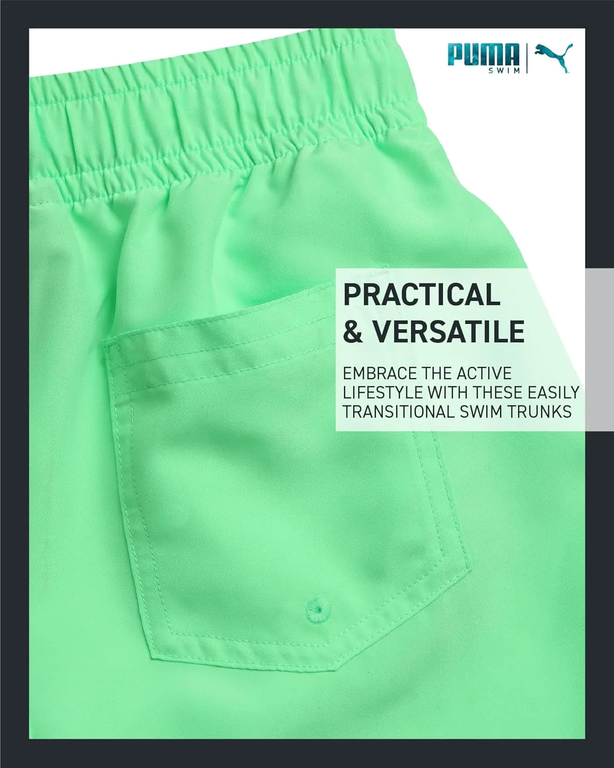 PUMA Boys' Swim Trunks - Quick Dry Swimsuit Shorts with Pockets and Mesh Lining - Swimming Trunks for Boys (Sizes: 8-20)